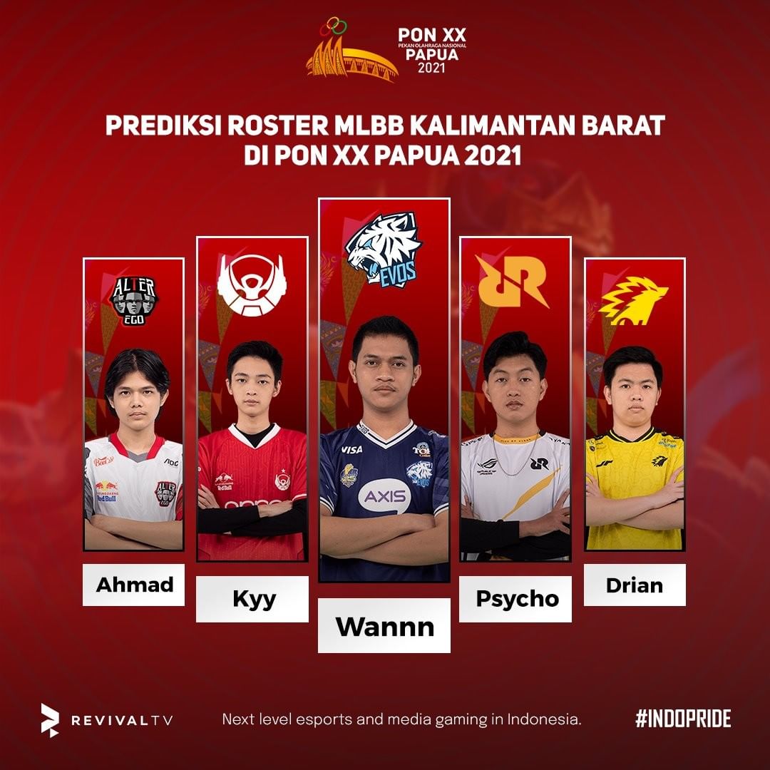 Prediksi Roster MLBB Kalbar di PON XX Papua 2021